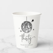 Gobelets En Papier Trente Silver Disco Ball 30e fête d'anniversaire (Verso)