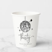 Gobelets En Papier Trente Silver Disco Ball 30e fête d'anniversaire (Recto)