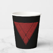 Gobelets En Papier triangle rouge Keffiyeh symbole de résistance de l (Recto)