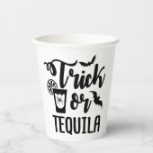 Gobelets En Papier Trick ou tequila drôle halloween boisson (Recto)