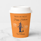 Gobelets En Papier Trick ou traiter Halloween Araignées Webs sorcière (Verso)