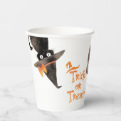 Gobelets En Papier Trick ou Treat Cute chat noir Halloween (Recto)