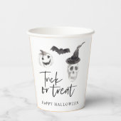 Gobelets En Papier Tricoter ou traiter éffrayant | Parti Halloween (Verso)