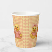 Gobelets En Papier Trio De Canard Adorable En Costumes Roses (Gauche)