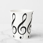 Gobelets En Papier Triple Clef Musical Note, (Verso)