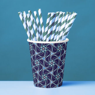 Gobelets En Papier Trippy Starry Motif Cool Navy Blue Star Party