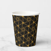 Gobelets En Papier Trippy Starry Motif Cool Yellow Star Black Party (Verso)