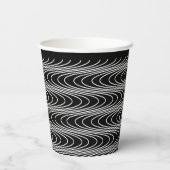 Gobelets En Papier Trippy Wavy Stripes Abstrait Cool Fun Black Party (Verso)