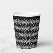 Gobelets En Papier Trippy Wavy Stripes Abstrait Cool Fun Black Party (Droite)