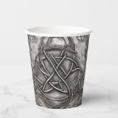 Gobelets En Papier Triquetra Trinity Knot Silvery Pewter Faux Metal (Recto)