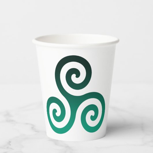 Gobelets En Papier Triskele vert (Recto)