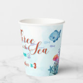 Gobelets En Papier Trois dans la mer BrownFilles de sirène 3e anniver (Verso)