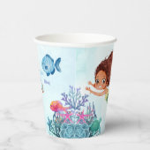 Gobelets En Papier Trois dans la mer BrownFilles de sirène 3e anniver (Droite)