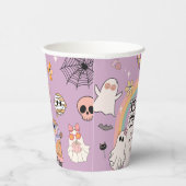 Gobelets En Papier Trois Esprit Retro Halloween 3e fête d'anniversair (Droite)