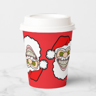 Gobelets En Papier Trois graphismes louches de Noël de Santa par Scre