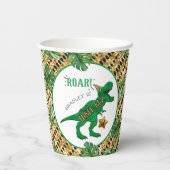 Gobelets En Papier Trois Rex Dinosaur 3e anniversaire (Verso)