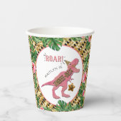 Gobelets En Papier Trois Rex Dinosaur 3e anniversaire (Recto)
