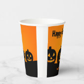 Gobelets En Papier Trois tasses de papier Citrouilles Halloween Party (Droite)