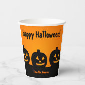 Gobelets En Papier Trois tasses de papier Citrouilles Halloween Party (Recto)