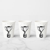 Gobelets En Papier Trophée Noir Et Blanc