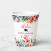 Gobelets En Papier Tropical Aloha Luau Graduation 2024 (Verso)