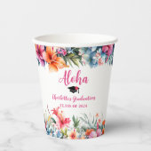 Gobelets En Papier Tropical Aloha Luau Graduation 2024 (Recto)