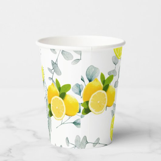 Gobelets En Papier Tropical Citrus été frais Orange lemon Slice (Droite)