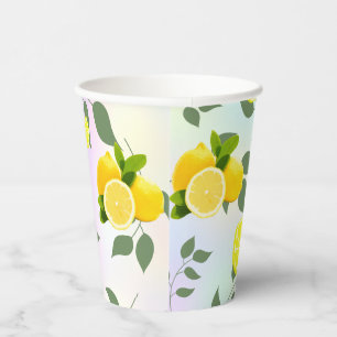 Gobelets En Papier Tropical Citrus été frais Orange lemon Slice