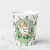 Gobelets En Papier Tropical Jungle Safari Animaux Baby showers Garçon (Recto)