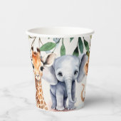 Gobelets En Papier Tropical Jungle Safari Animaux Green Feuilles Part (Recto)