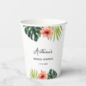 Gobelets En Papier Tropical Monstera Palmier Lavage de Bride  (Verso)