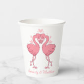 Gobelets En Papier Tropical Pink Flamingo Hawaiian Beach Wedding (Recto)
