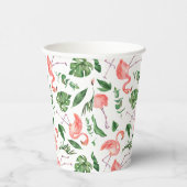 Gobelets En Papier Tropical Pink Flamingo Pattern v2 (Droite)