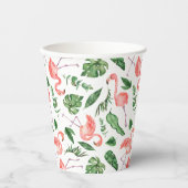 Gobelets En Papier Tropical Pink Flamingo Pattern v2 (Recto)