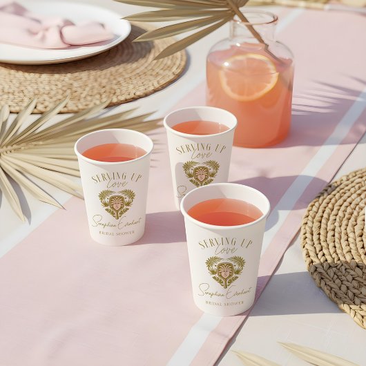 Gobelets En Papier Tropical Rétro Arbre à Palmes Cadeau de Mariage Pi