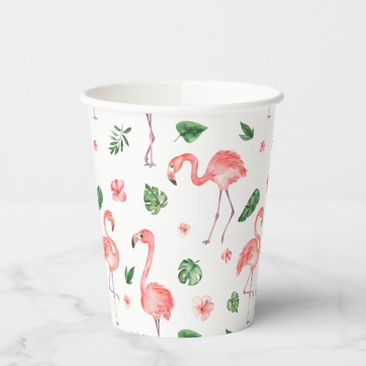 Gobelets En Papier Tropical rose Flamingo (Gauche)