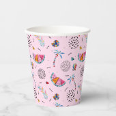 Gobelets En Papier Tropical rose Memphis Style Motif (Recto)