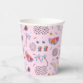 Gobelets En Papier Tropical rose Memphis Style Motif (Droite)