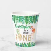 Gobelets En Papier Tropical Summer Beach Luau Boys 1er Anniversaire (Recto)