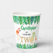 Gobelets En Papier Tropical Summer Beach Luau Boys 2e anniversaire (Verso)