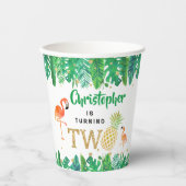 Gobelets En Papier Tropical Summer Beach Luau Boys 2e anniversaire (Recto)