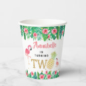 Gobelets En Papier Tropical Summer Beach Luau Girls 2e anniversaire (Recto)
