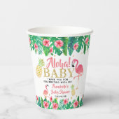 Gobelets En Papier Tropical Summer Beach Luau Girls Baby shower (Verso)