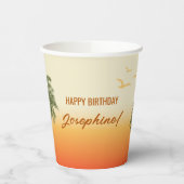Gobelets En Papier Tropical Summer Orange Sunset Sky Birthday (Gauche)