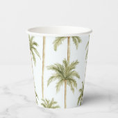 Gobelets En Papier Tropical Vert Palmiers Blancs Mariage (Verso)