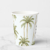 Gobelets En Papier Tropical Vert Palmiers Blancs Mariage (Droite)