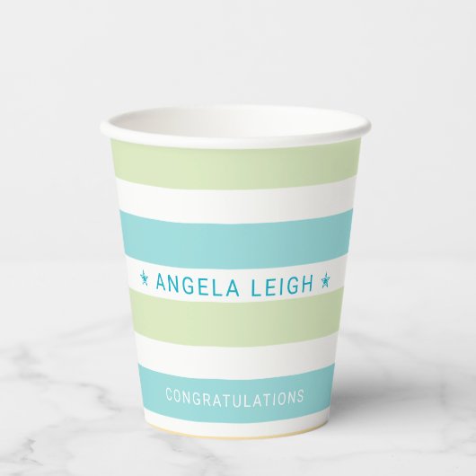 Gobelets En Papier Tropiques de Whimsical Cabana Stripes (Recto)