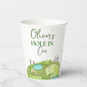 Gobelets En Papier Trou dans un garçon premier anniversaire (Recto)