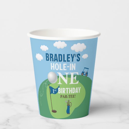 Gobelets En Papier Trou en un Golf 1er anniversaire (Recto)