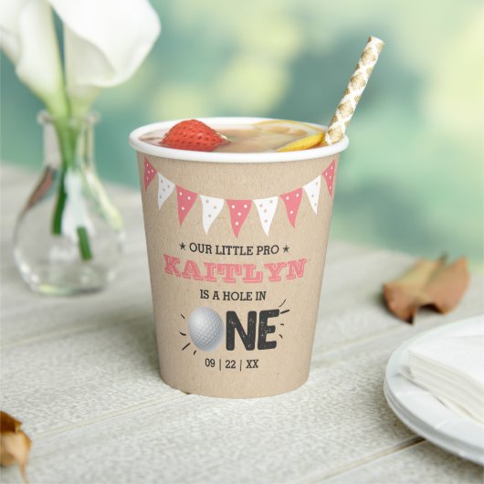 Gobelets En Papier Trou en une fille Golf 1er anniversaire Par tee (Insitu)